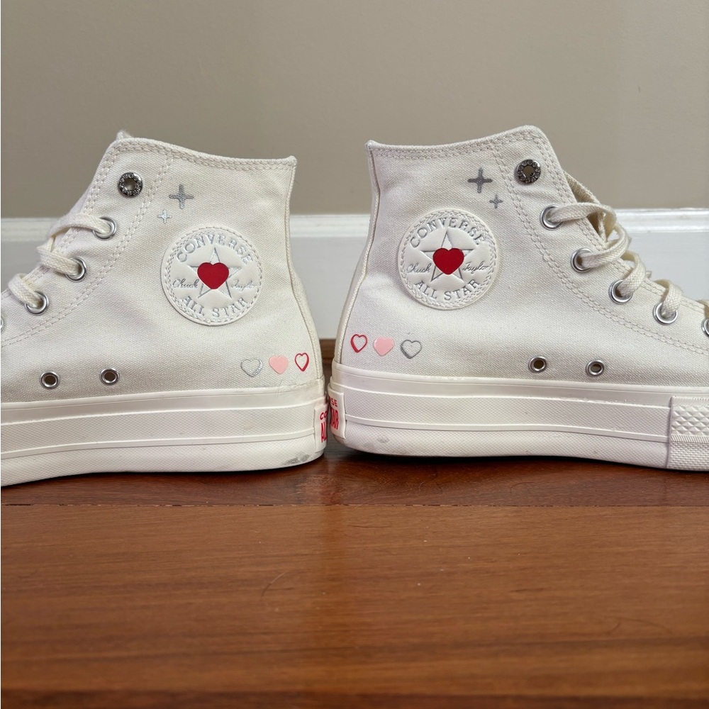 Converse Chuck Taylor All Star Lift Platform Y2K Heart High Top Sneaker size 8.5 - Picture 8 of 11